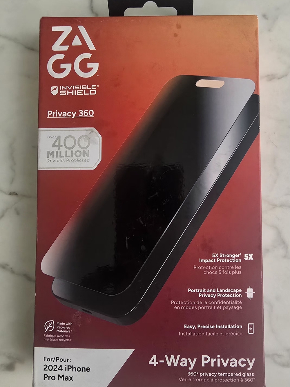 ZAGG Invisible Shield Privacy 360 Screen Protector for iPhone 2024 Pro Max